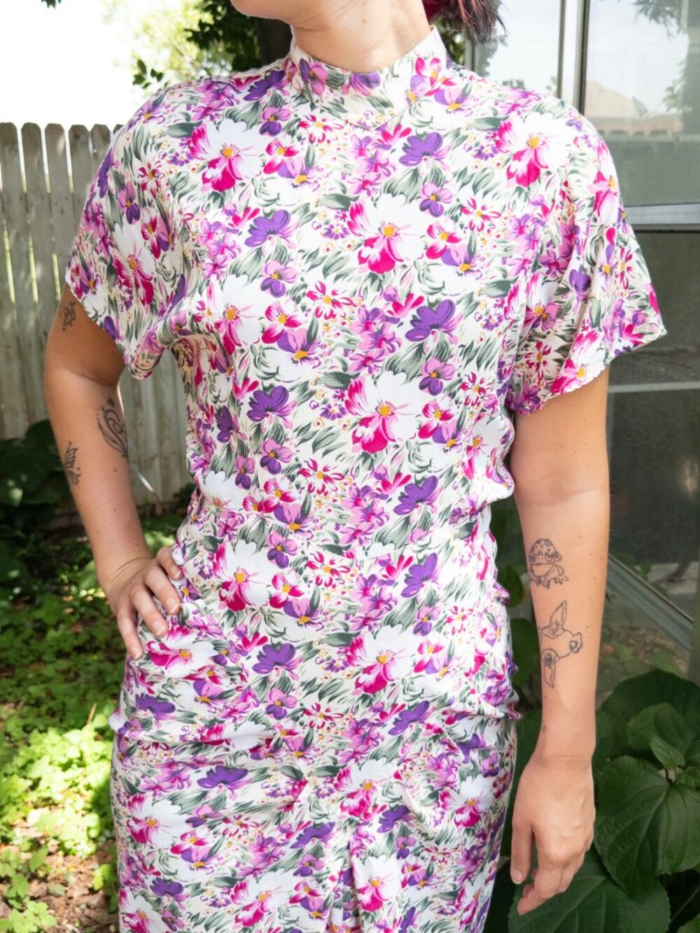 VTG 80's David Benjamin Cottagecore Feminine Romantic Floral Midi Dress Size S